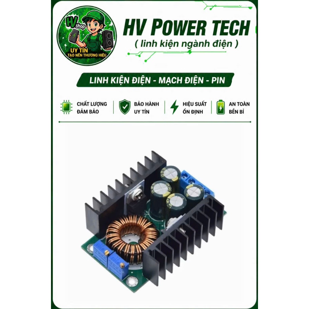🔋 Mạch Hạ Áp DC-DC 10A XL4016 300W Giảm Áp 6.5-35V Xuống 1.25-30V Có Hạn Dòng