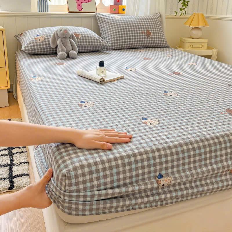 Bộ Ga Gối Đũi Dệt Tơ Tre Sọc Pastel – Ga Giường Mềm Mát Thoáng Khí, Thấm Hút Tốt