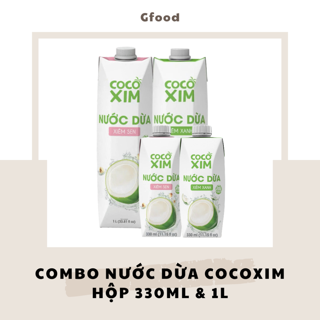 [COMBO] Cocoxim Nước Dừa Xiêm Xanh / Xiêm Sen 330ml & 1L