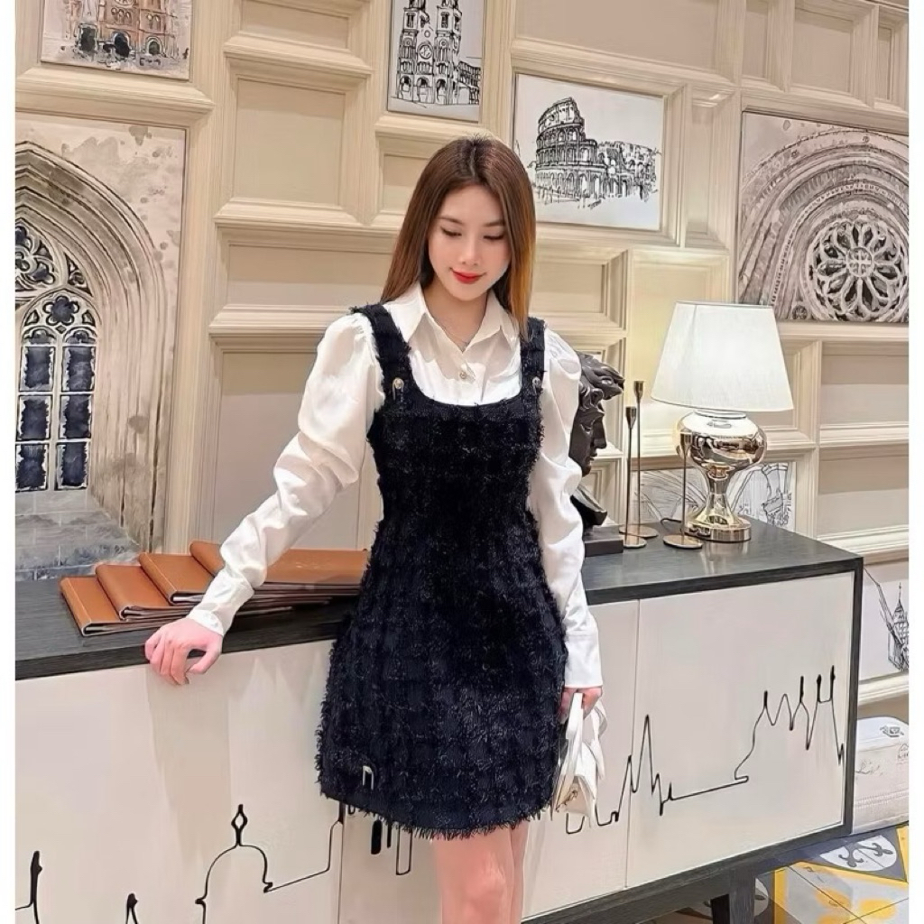 VÁY YẾM TWEED MÀU TÍM ROYAL BABY TI NGOAN SIZE M | BigBuy360 - bigbuy360.vn