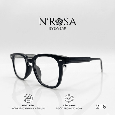 Gọng Kính N’ROSA 2116 – Form Square-Round Thời Thượng, Nhựa Acetate Cao Cấp, Vẻ Đẹp Tri Thức & Hiện Đại