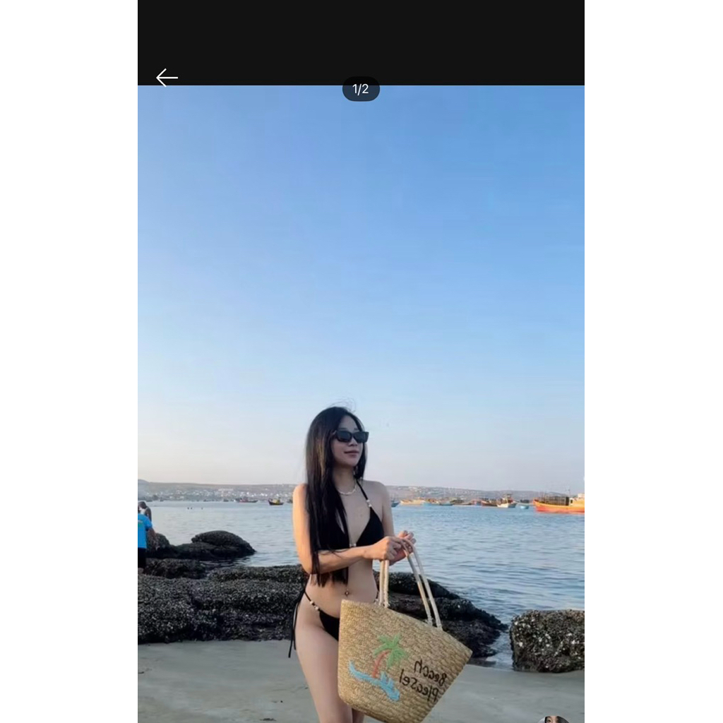 BIKINI L&L Bikini 2 Mảnh Tam Giác Luồn Hạt Gỗ Xinh Xắn | BigBuy360 - bigbuy360.vn