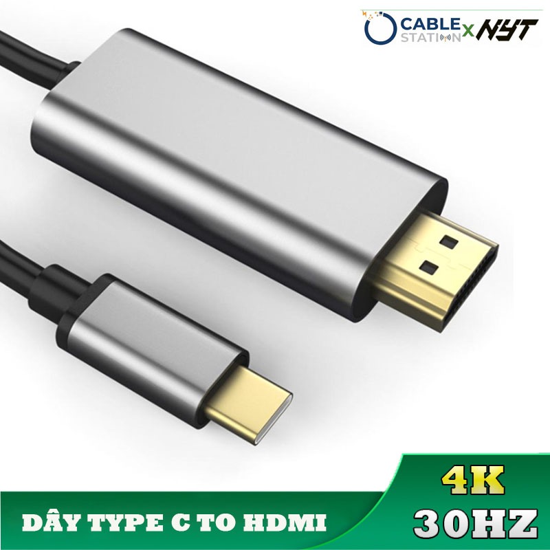 CÁP CHUYỂN USB TYPE-C SANG HDMI 4K CAO CẤP – VỎ NHÔM PREMIUM -Cable Station-