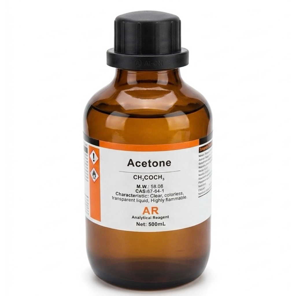 Hóa chất Acetone tinh khiết (AR) - Xilong - Chai 500ml - Dung môi thí nghiệm chuyên dụng