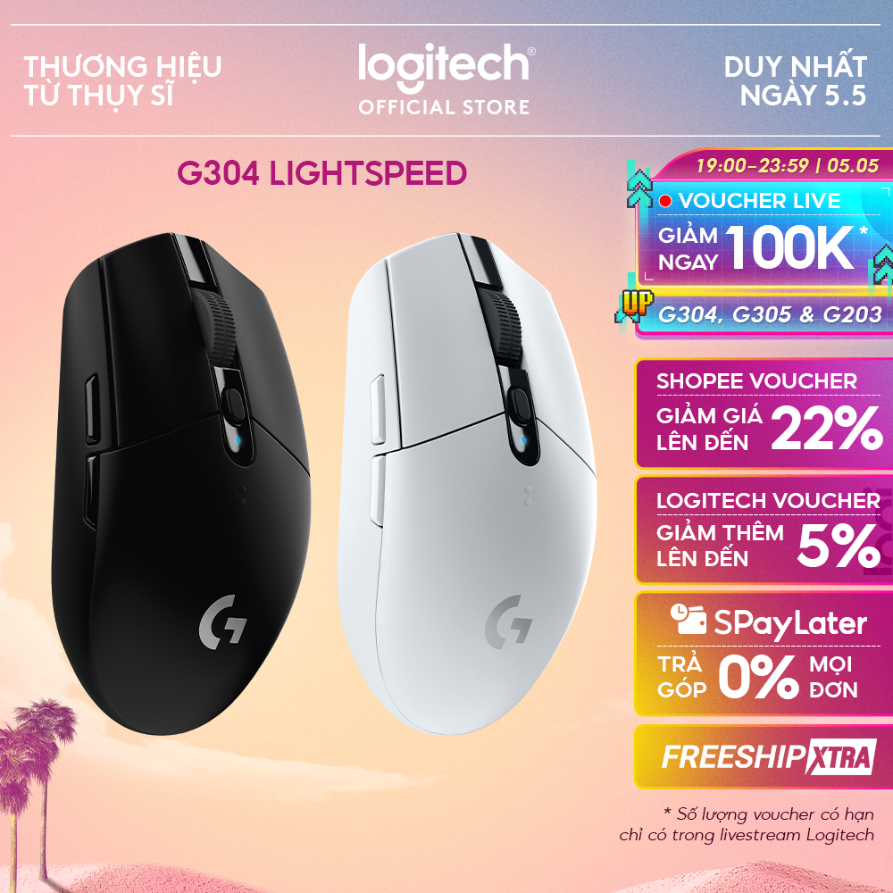 Chuột gaming không dây Logitech G304 - nhẹ, 6 nút lập trình, onboard memory, pin 250h
