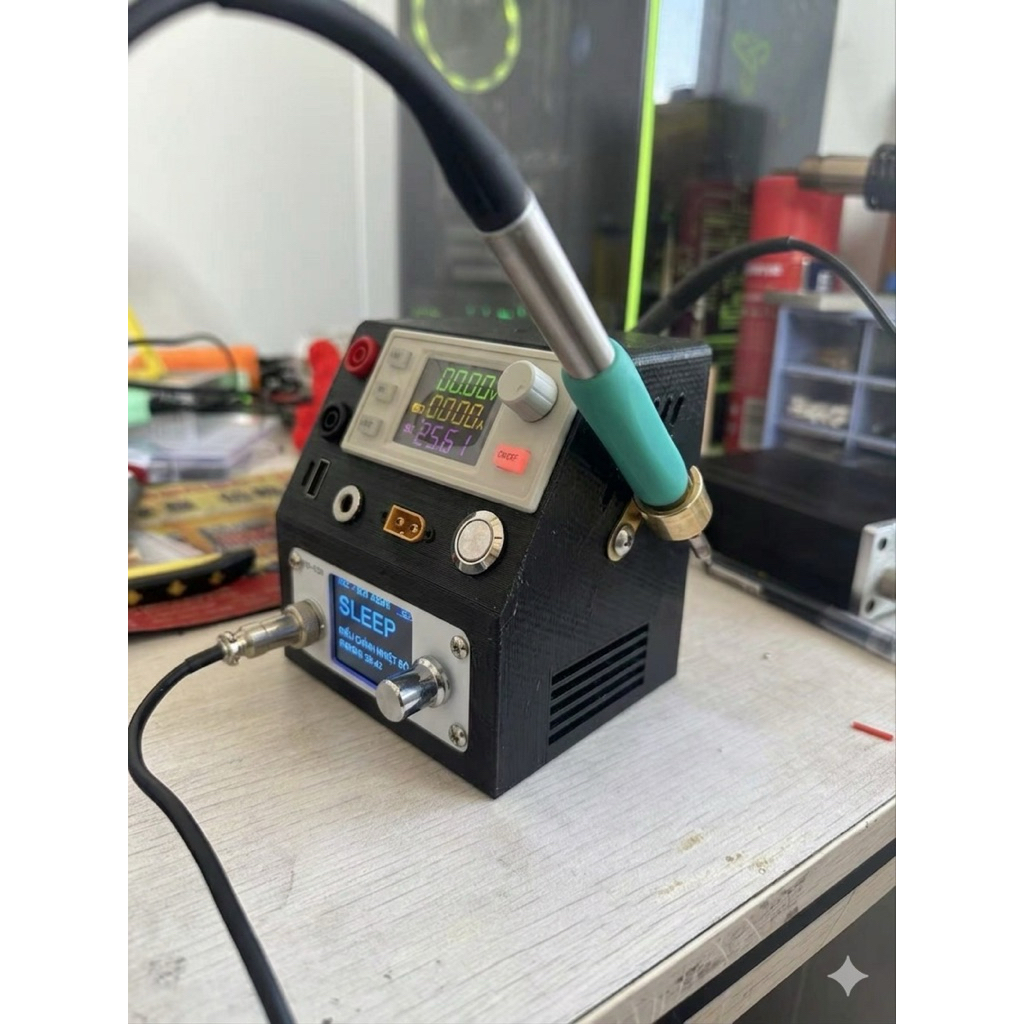 [DIY] Vỏ In 3D Tích Hợp Trạm Hàn 245 & Nguồn Đa Năng SK120X - Tương Thích Panel 8838