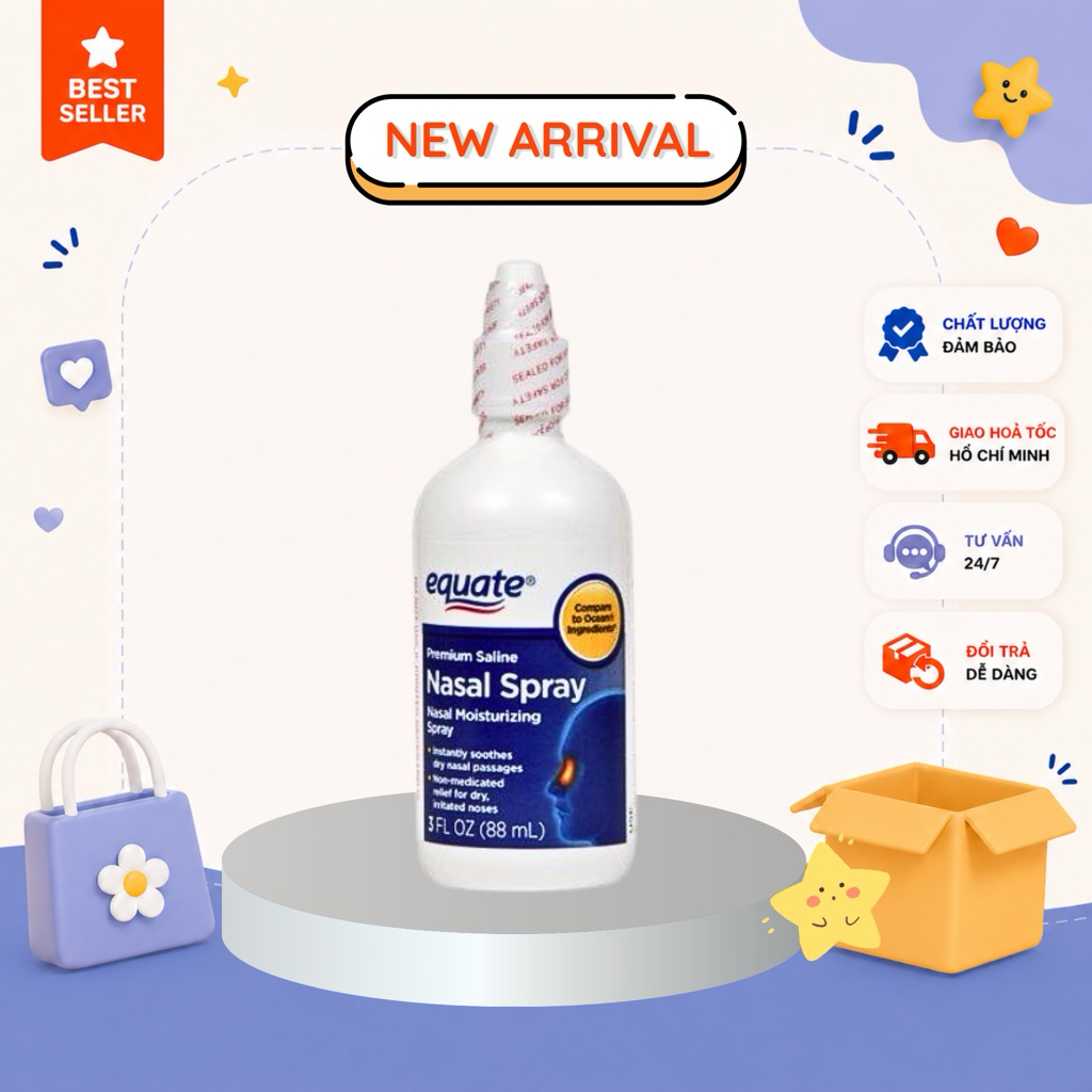 [HỎA TỐC - CHÍNH HÀNG] Xịt Mũi EQUATE Nasal Spray, Hàng Mỹ, Giúp Thông Mũi