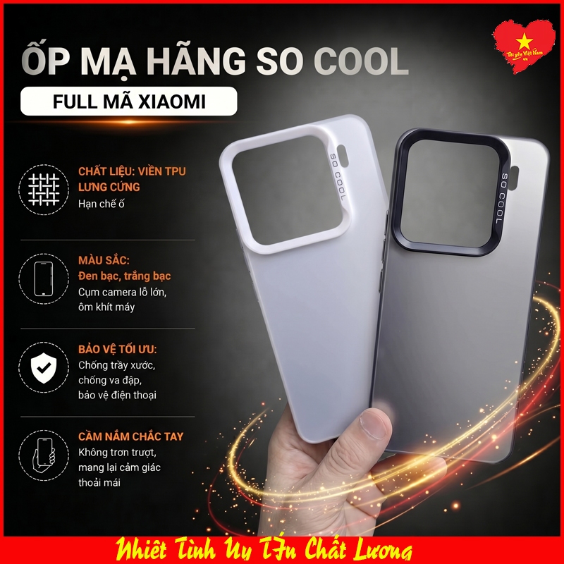 Ốp lưng imd đen bạc socool Xiaomi Redmi K80, K80 Pro, K80 Ultra viền TPU lưng cứng mạ cao cấp