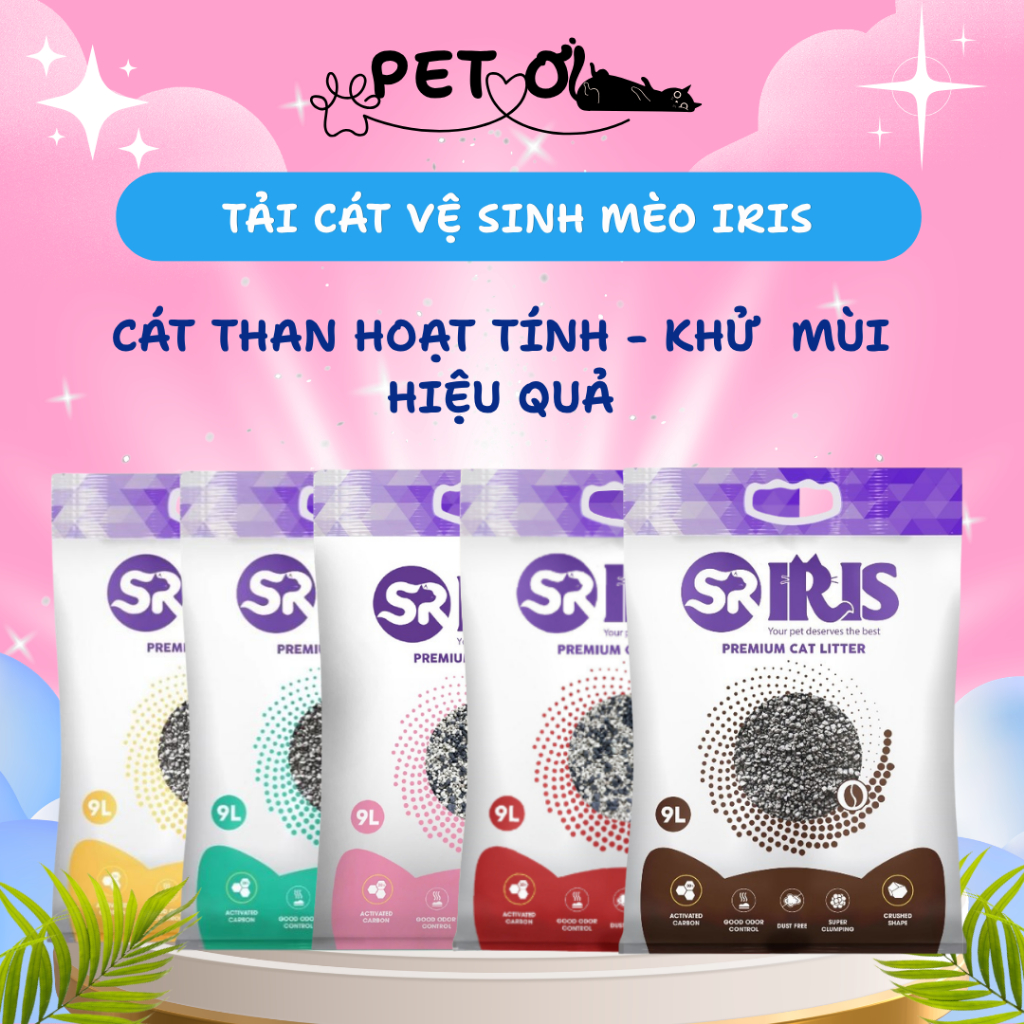 Tải 6 túi - Cát vệ sinh mèo Iris cát đất sét vón cục, khử mùi hiệu quả