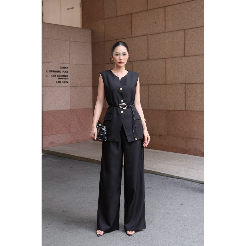 [EM CHIC] Set vest dáng xuông thiết kế thanh lịch sang chảnh ( tặng kèm đai ) | BigBuy360 - bigbuy360.vn