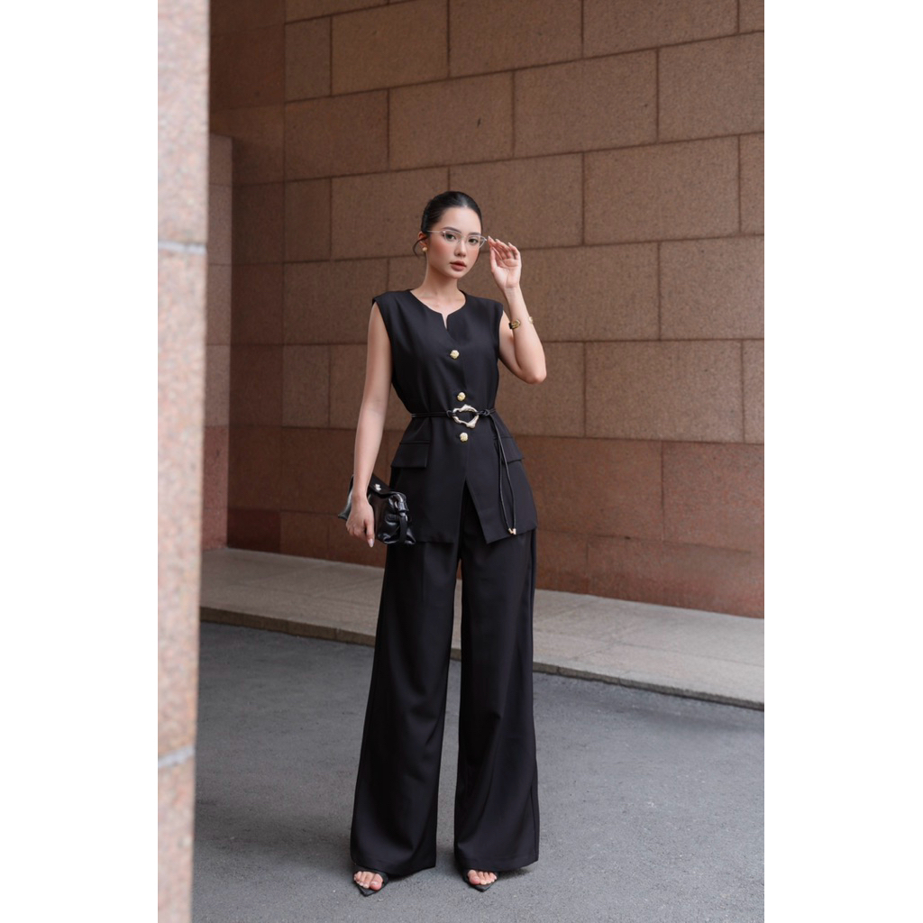 [EM CHIC] Set vest dáng xuông thiết kế thanh lịch sang chảnh ( tặng kèm đai ) | BigBuy360 - bigbuy360.vn