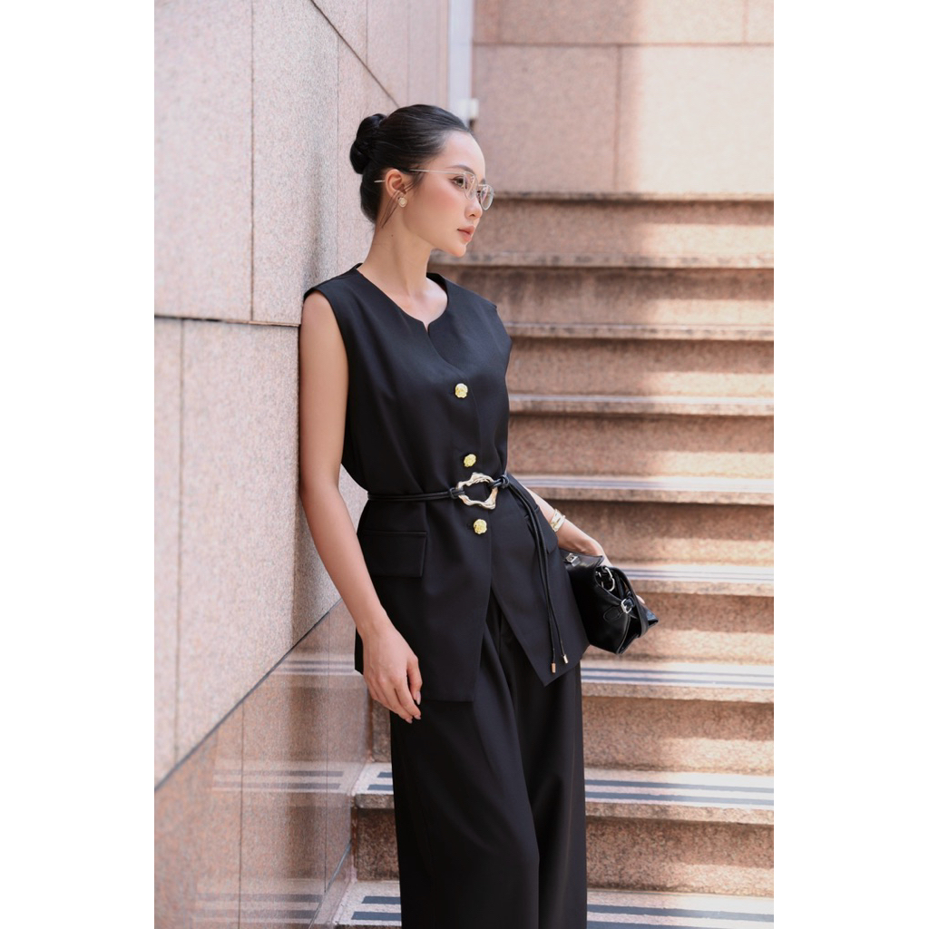 [EM CHIC] Set vest dáng xuông thiết kế thanh lịch sang chảnh ( tặng kèm đai ) | BigBuy360 - bigbuy360.vn