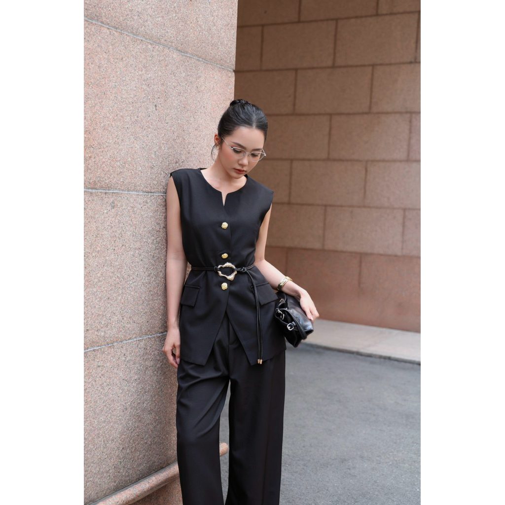 [EM CHIC] Set vest dáng xuông thiết kế thanh lịch sang chảnh ( tặng kèm đai ) | BigBuy360 - bigbuy360.vn