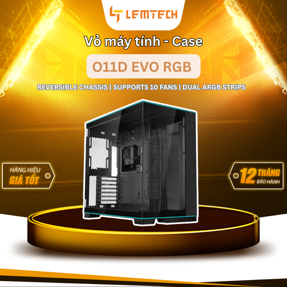 Vỏ case máy tính Lian Li O11 Dynamic EVO RGB Black / White - Chính hãng
