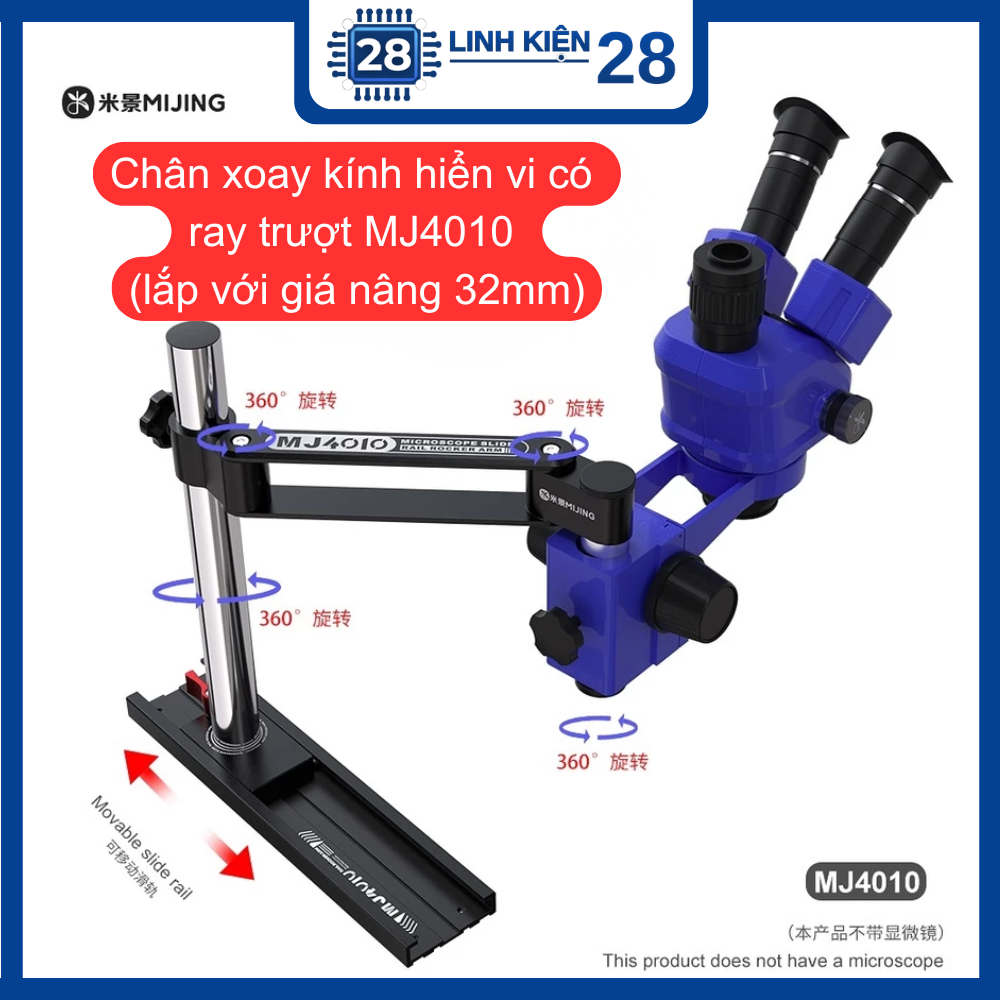 Chân xoay kính hiển vi có ray trượt MJ4010 (lắp với giá nâng 32mm). linhkien_28
