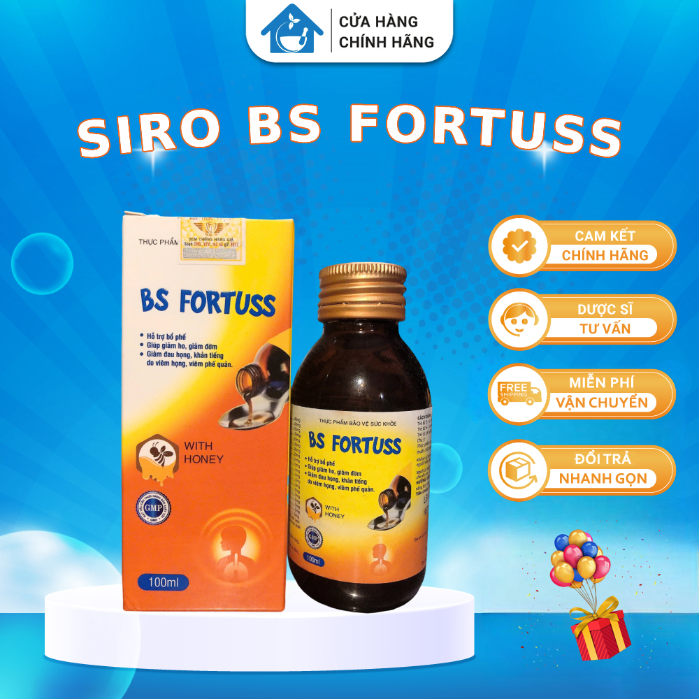 [CHÍNH HÃNG] SIRO BS FORTUSS 100ml giảm ho, long đờm, giảm đau họng hiệu quả