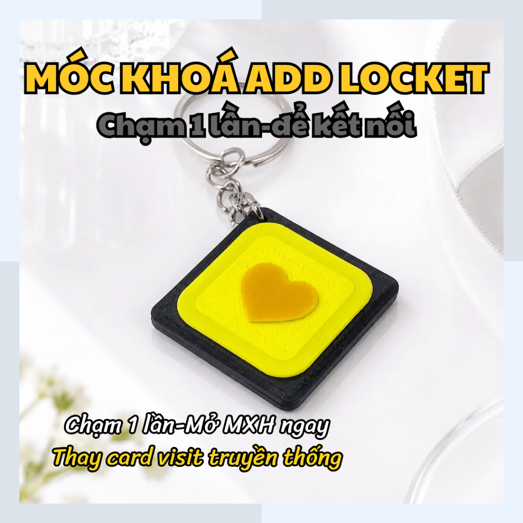 Móc Khóa NFC Logo Locket Thông Minh – Chạm Mở Hồ Sơ Cá Nhân, Combo Facebook TikTok Instagram
