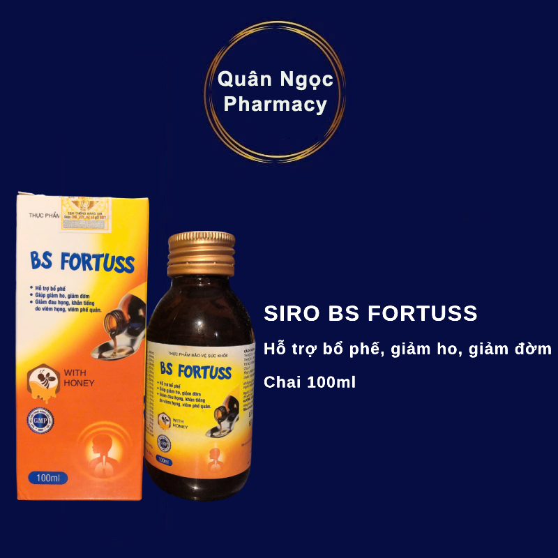 [CHÍNH HÃNG] SIRO BS FORTUSS 100ml giảm ho, long đờm, giảm đau họng hiệu quả