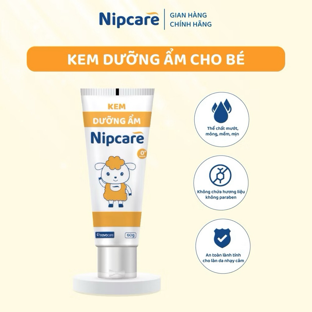 Kem dưỡng ẩm Nipcare Novocare 60g, 100g - dưỡng ẩm cho da khô, làm mềm và dịu da cho bé