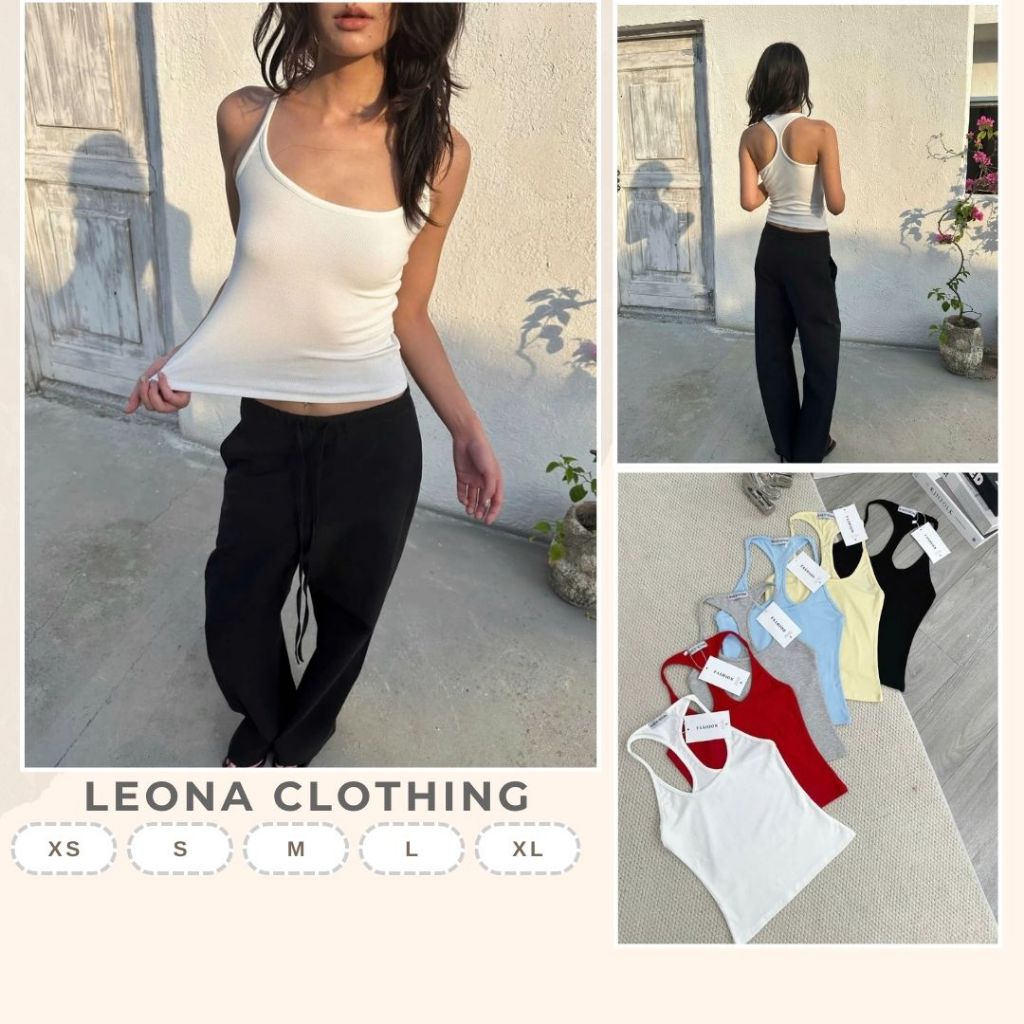 Áo Tank Top Nữ Ba Lỗ Dây Nhiễn Co Giãn 4 Chiều Form Ôm - AO00132 - Leona Clothing