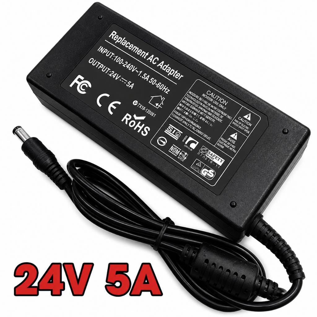 Nguồn adapter 24V - 5A | Hàng công suất chuẩn | Cam kết Giống ảnh | Đẹp tuyệt vời