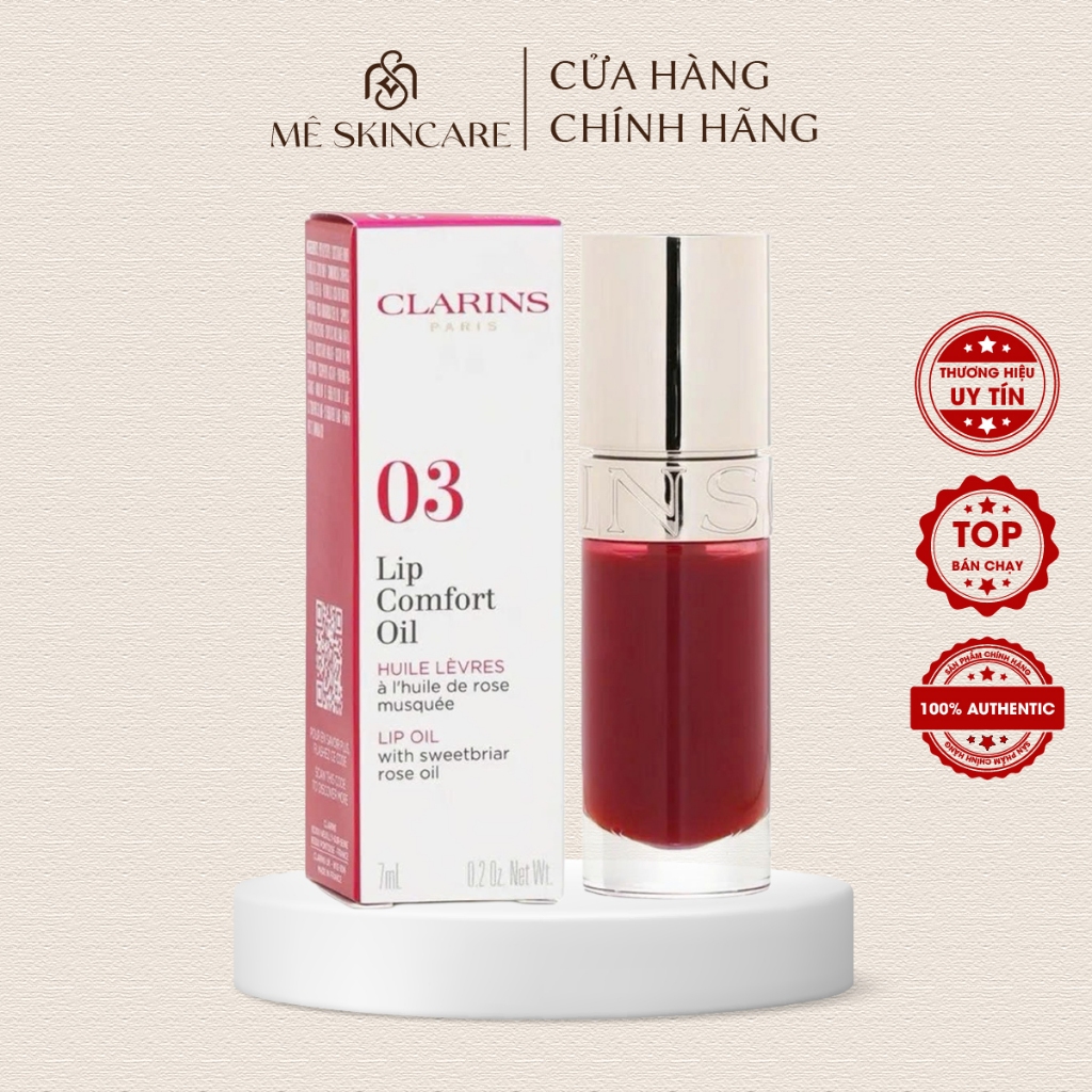 (Hàng CTY) Son Dưỡng Môi Clarins Lip Comfort Oil 03 Cherry Màu Đỏ 7ml