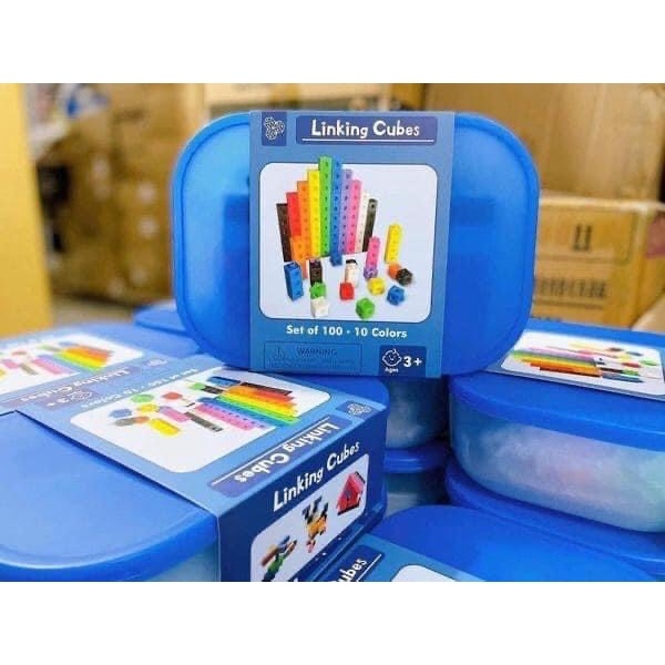 Đồ Chơi - Linking Cubes xếp hình sáng tạo, Number Blocks bé tư duy học Toán tặng Sticker