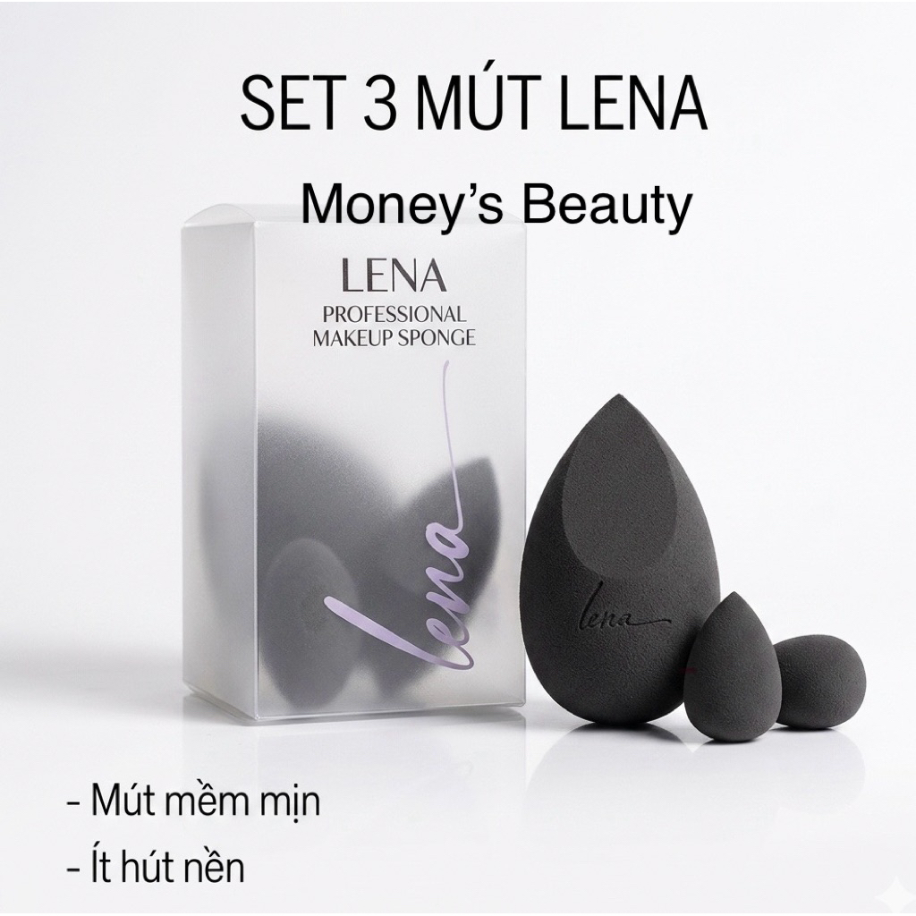 Set Bông Mút Tán Nền LeasCosmetics 3 Bông (Set mút trứng Lena)