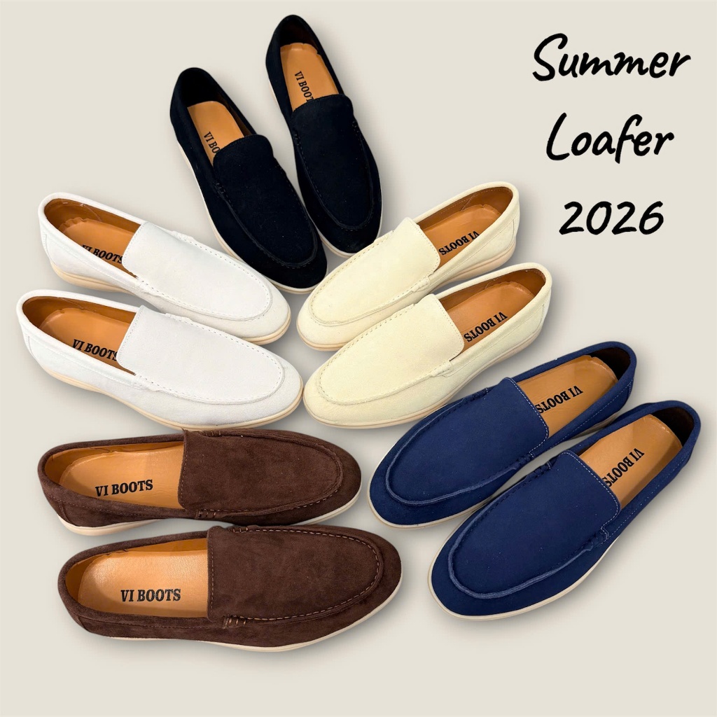 Giày Lười Viboots Summer Loafer Da Lộn Phong Cách Quiet Luxury Sang Trọng Tinh Tế, Suede Loafers Cas