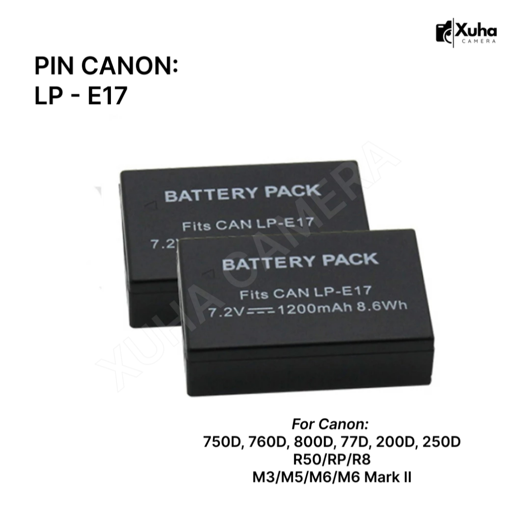 Pin LP-E17 Cho Canon R50 RP R8 M3 M5 M6 750D 800D – Pin Máy Ảnh Dung Lượng Cao An Toàn