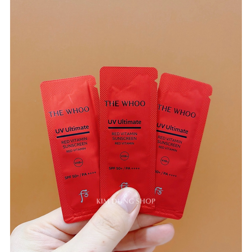 Gói Sample Kem chống nắng Whoo đỏ dạng serum The Whoo UV Red Vitamin Sunscreen 1ml (Date 2028)