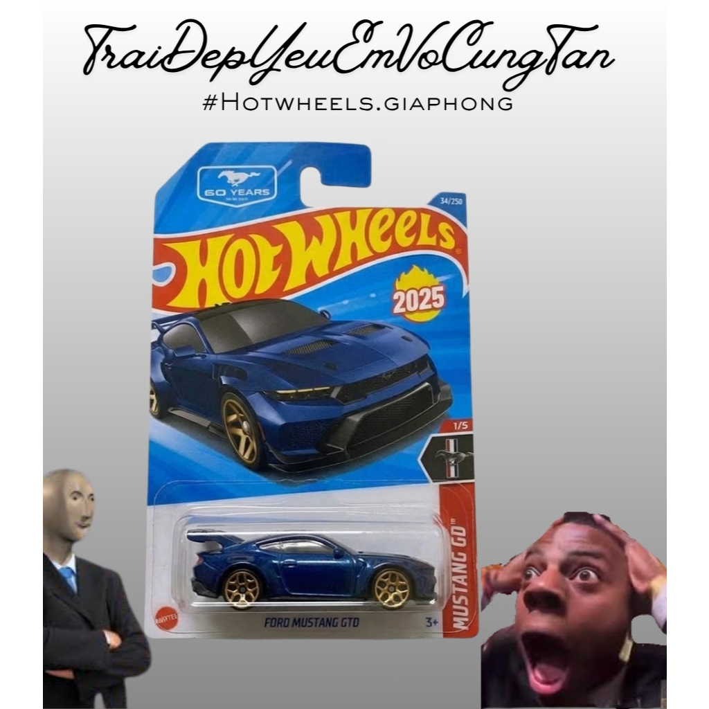 Xe mô hình Hot Wheels basic Ford Mustang GTD (các loại màu) - Case 2026