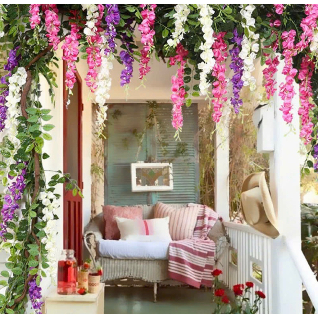 Combo 12 cành tử đằng cao cấp dùng decor trang trí nhà cửa nhà hàng lớp học khu vui chơi sự kiện