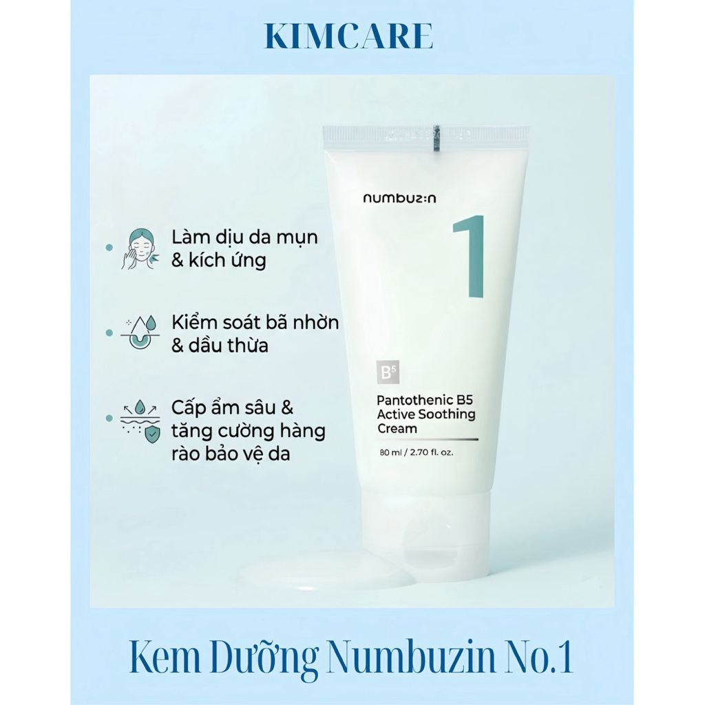 Kem dưỡng Numbuzin No.1 Pantothenic B5 Active Soothing Cream
