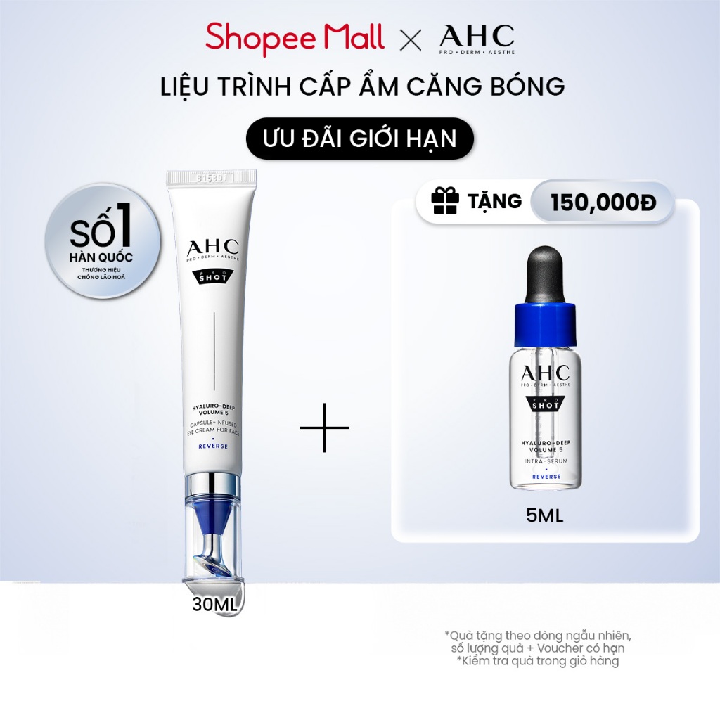 Kem mắt cho mặt cấp ẩm căng bóng mờ nếp nhăn PROSHOT HYALURO-DEEP VOLUME 5 AHC 4 30ML