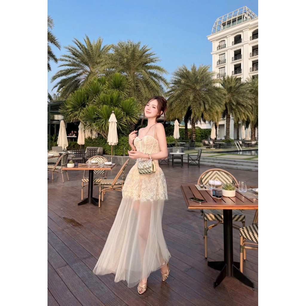 ( GEM CLOTHING 68 ) Đầm ren phối lưới 0086.5