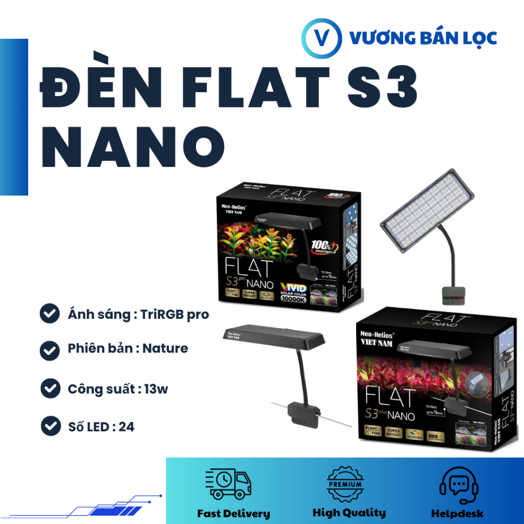 Đèn Neo Helios Flat S3 Pro và S3 Plus RGB đỏ cá không đỏ nước