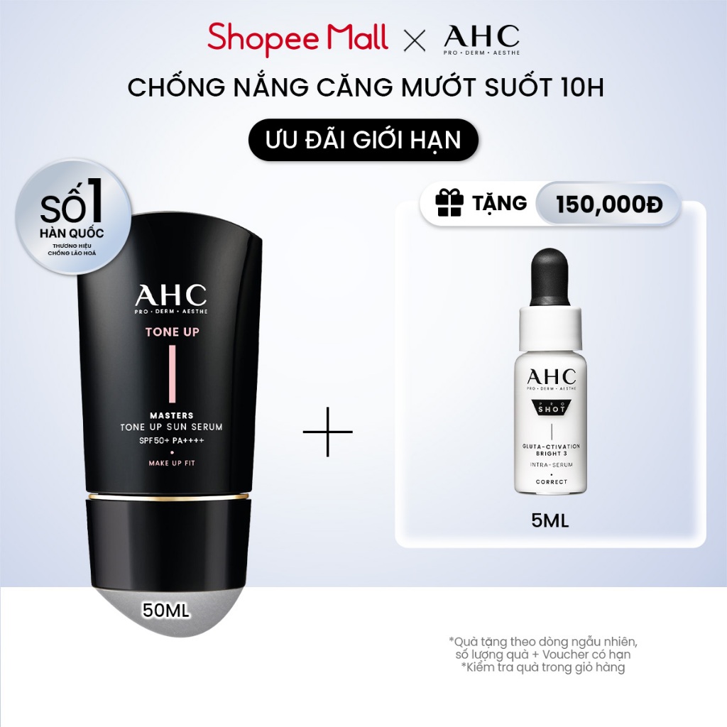 [Hàng mới về] Serum Chống Nắng Hiệu Chỉnh Sắc Da, Nâng Tone Chuẩn Hàn (50 ml) AHC MASTERS TONE UP SUN SERUM | BigBuy360 - bigbuy360.vn