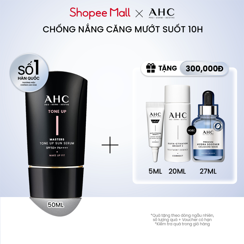 [LIVE][Hàng mới về] Serum Chống Nắng Hiệu Chỉnh Sắc Da, Nâng Tone Chuẩn Hàn (50 ml) AHC MASTERS TONE UP SUN SERUM | BigBuy360 - bigbuy360.vn