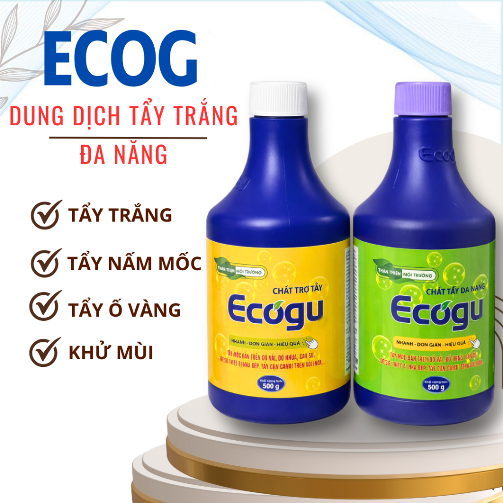Combo Tẩy Mốc Ecogy – Giải Pháp Làm Sạch Quần Áo Trắng & Màu, Không Mùi, Hiệu Quả Cao
