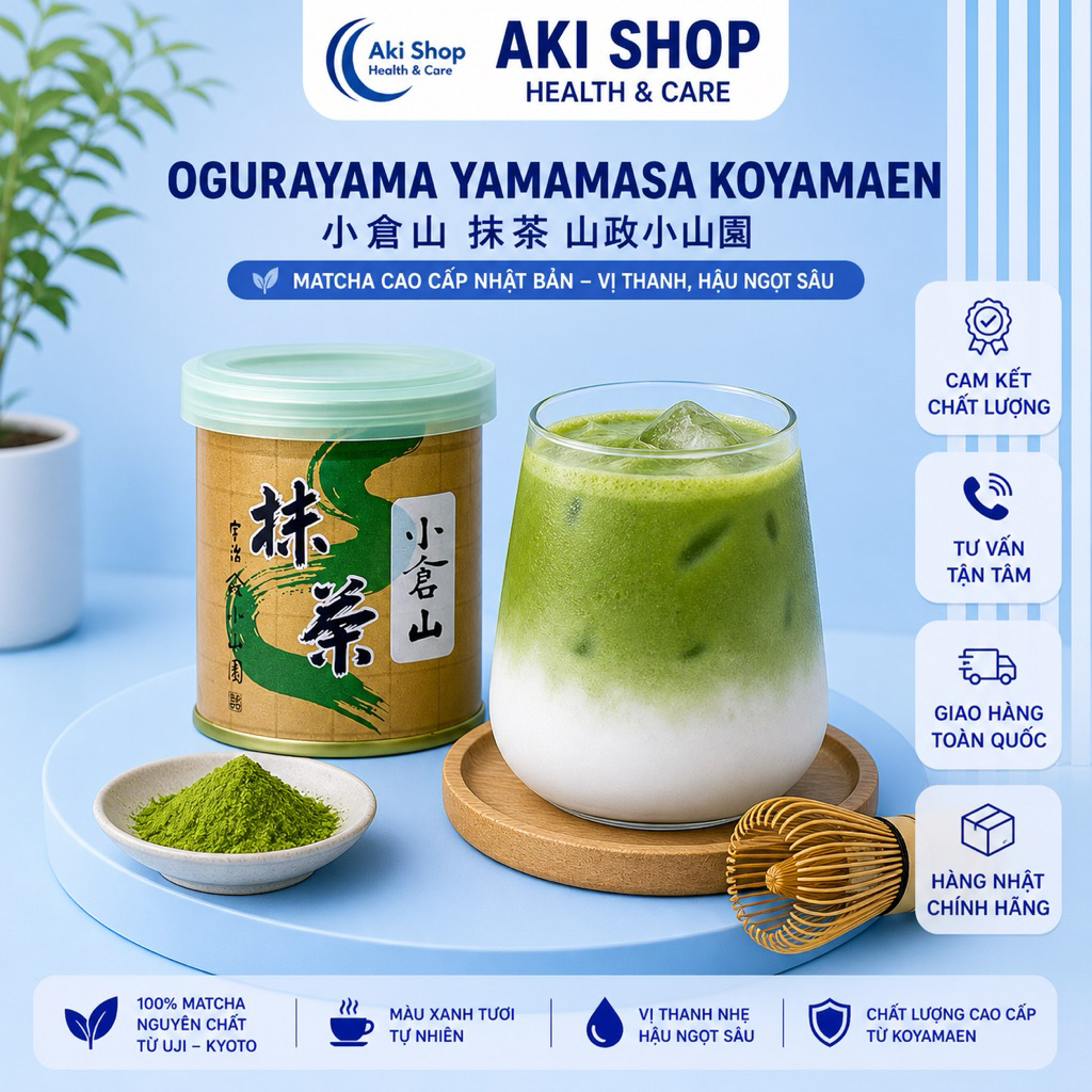Bột Trà Matcha Ogurayama Nhà Yamamasa Koyamaen Uji Kyoto Nhật Bản