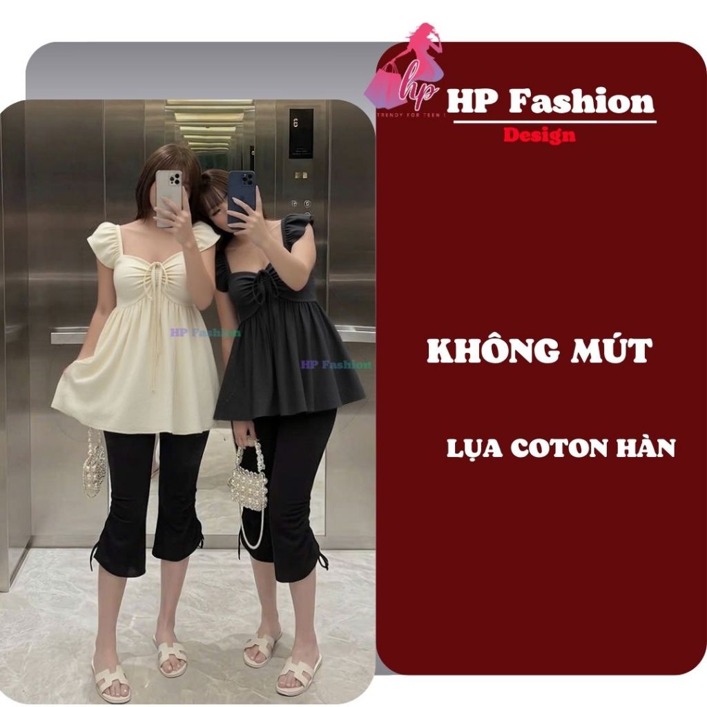 Áo babydoll nữ tay cánh tiên form che bung, áo kiểu dây rút vòng 1 tôn dáng lưng chun ôm eo HP111 | BigBuy360 - bigbuy360.vn