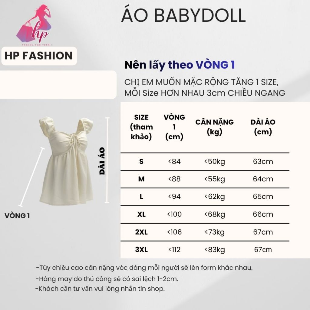 Áo babydoll nữ tay cánh tiên form che bung, áo kiểu dây rút vòng 1 tôn dáng lưng chun ôm eo HP111 | BigBuy360 - bigbuy360.vn