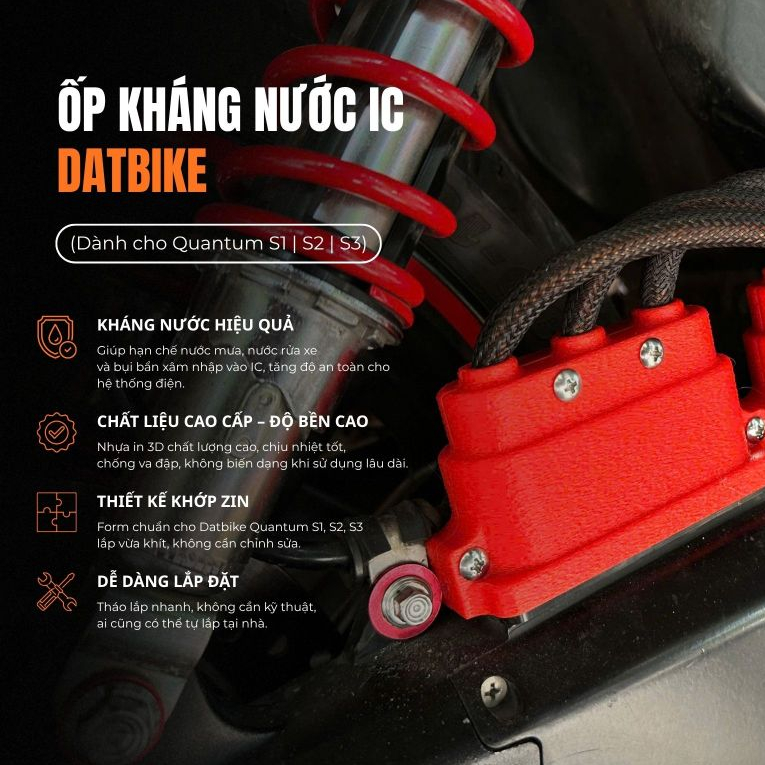 Chụp dây điện kháng nước cho Datbike Quantum S