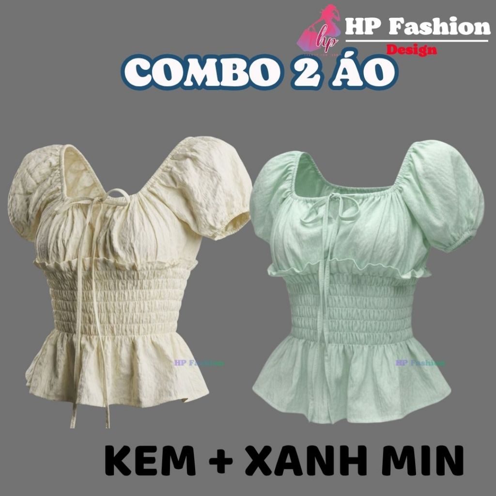 Áo trễ bệt vai ôm  body tùng xòe nhún eo, áo kiểu nữ vải xốp nhăn mùa hè đi biển size S M L XL 2XL 3XL  có bigsize HP108 | BigBuy360 - bigbuy360.vn