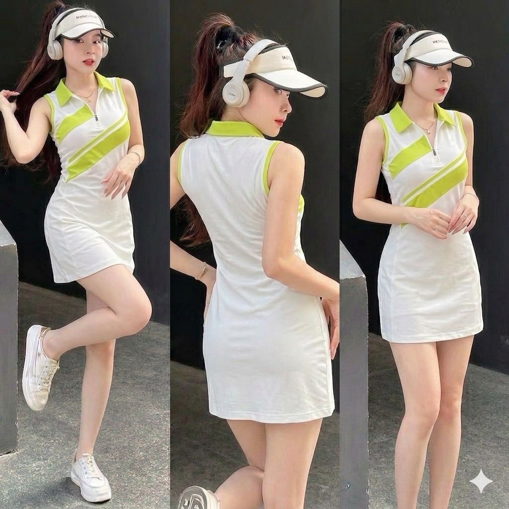 Đầm Thể Thao Nữ MILAVY Liền Cổ Trụ Khoá Kéo Kèm Bảo