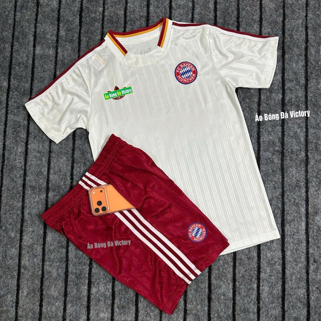 Bộ Quần Thể Thao Bayern munich Trắng Thời Trang Quần Có Túi 2026 - Vải Polyester Gai Thái