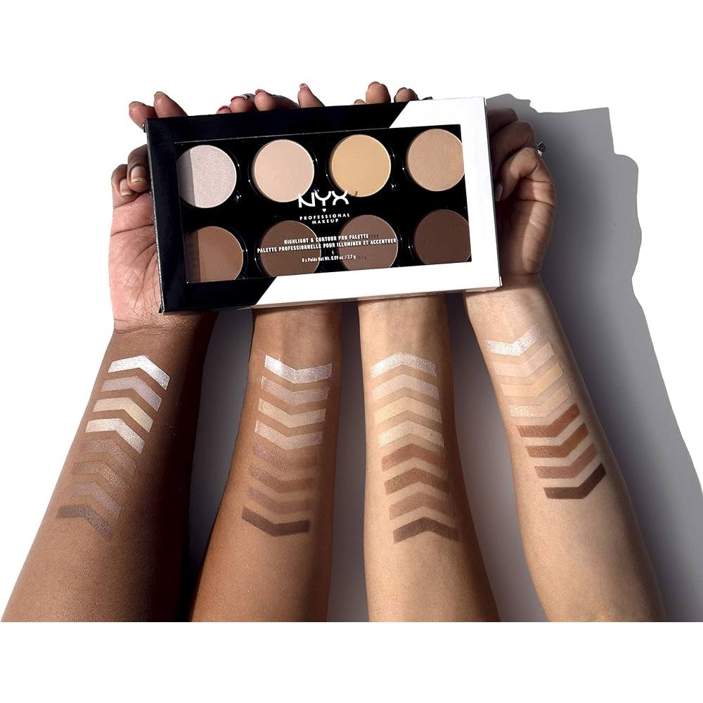 Tạo Khối NYX Highlight & Contour Pro Palette. Phấn Khối. Bảng Khối 8 Ô, Tạo Khối Sáng