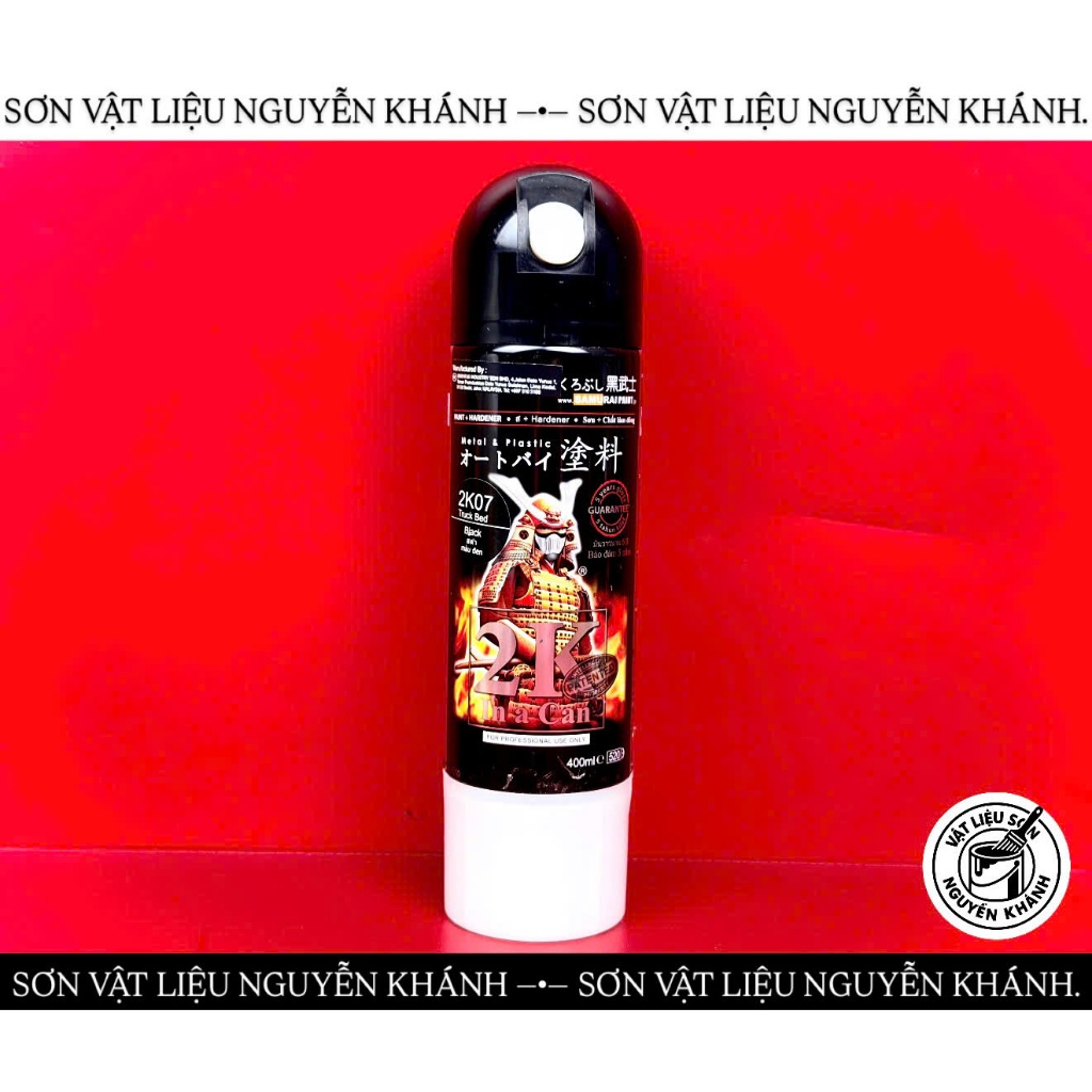 SƠN XỊT SAMURAI 2K07 MÀU ĐEN 400ML – SƠN 2K CAO CẤP BỀN ĐẸP, BÁM DÍNH TỐT