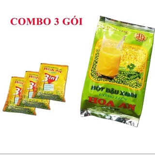Combo 03 Bột đậu xanh Hòa An gói 500g, có đường( Đặc sản + chính hãng )